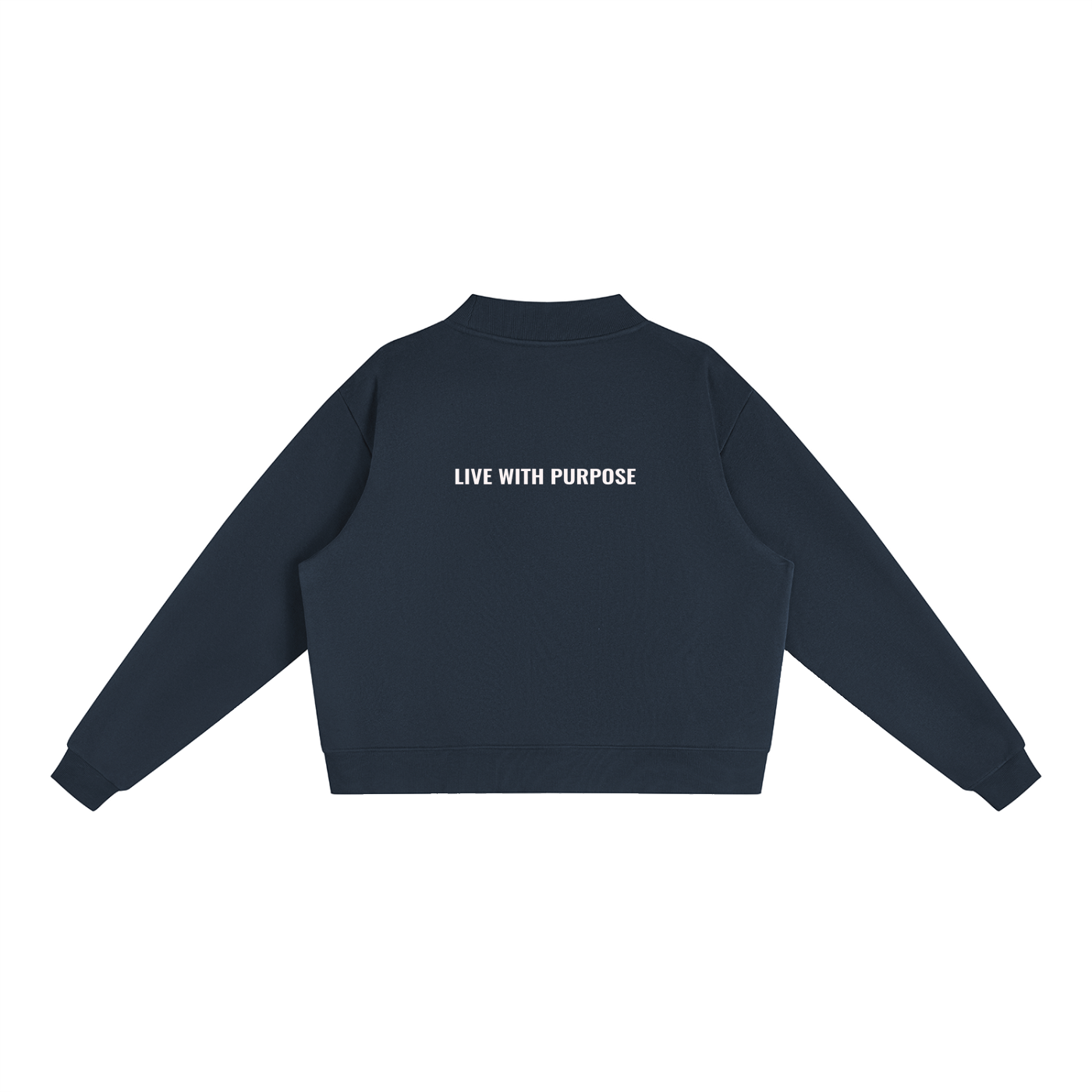 LUNARIA  Essential Fleece Mock-Neck Crew