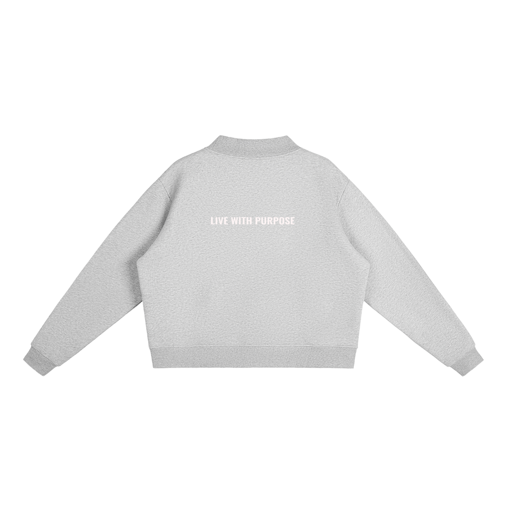 LUNARIA  Essential Fleece Mock-Neck Crew