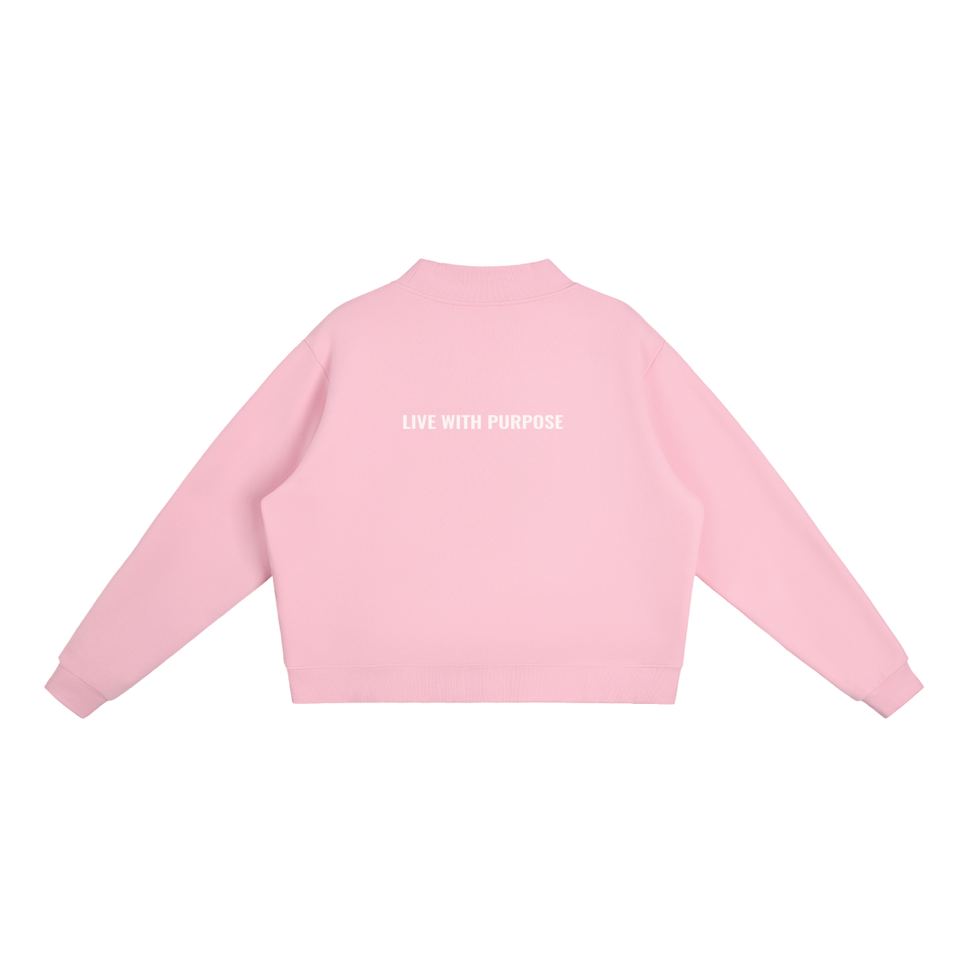 LUNARIA  Essential Fleece Mock-Neck Crew