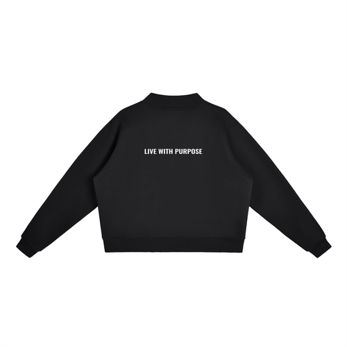 LUNARIA  Essential Fleece Mock-Neck Crew