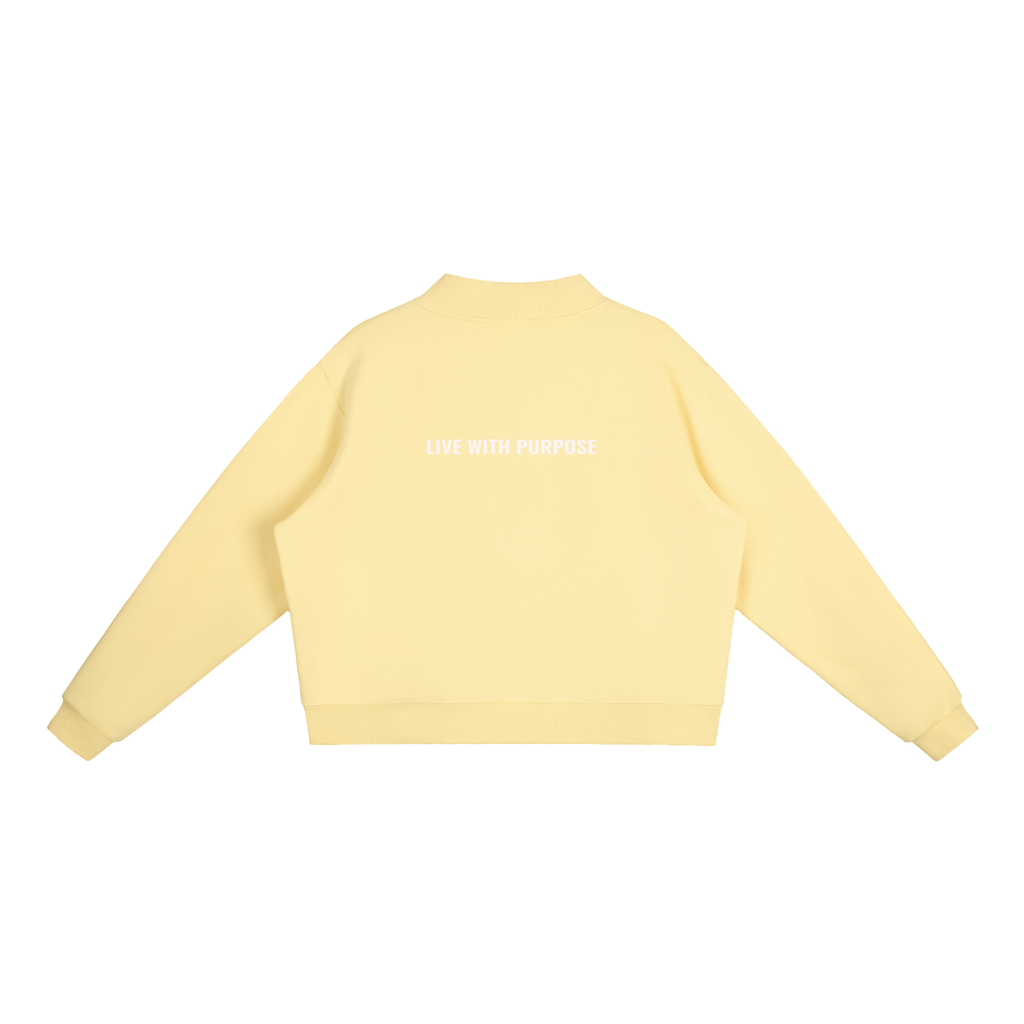 LUNARIA  Essential Fleece Mock-Neck Crew