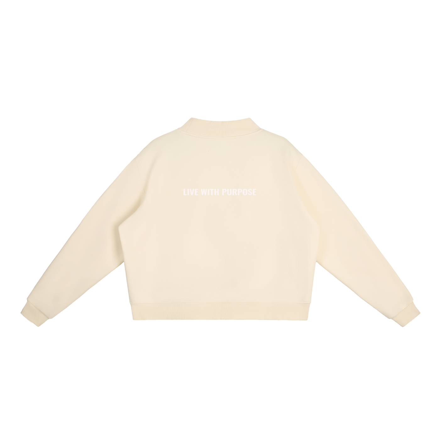 LUNARIA  Essential Fleece Mock-Neck Crew