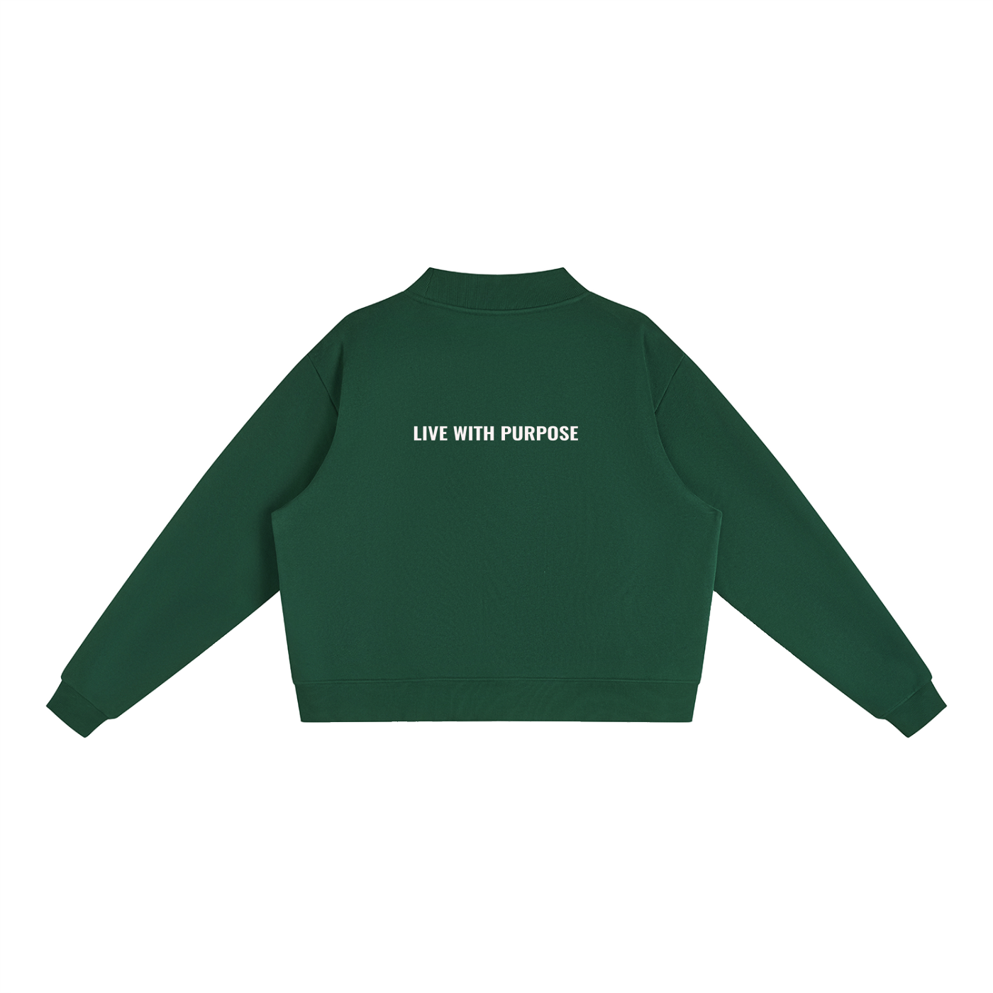 LUNARIA  Essential Fleece Mock-Neck Crew